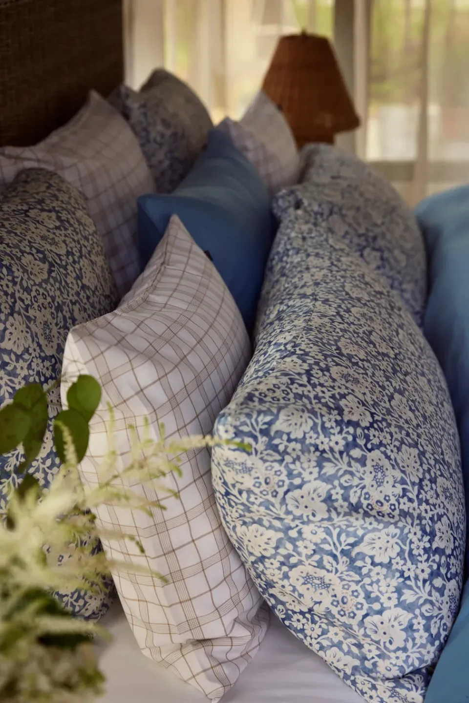 Bed Sets^Lexington Floral Printed Cotton Sateen bed set, 50x60 cm, 220x220 cm Blue