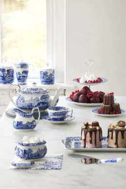 Cake Knives & Servers^Spode Blue Italian cake slice 25 cm, Ceramic-stainless steel BlueWhite