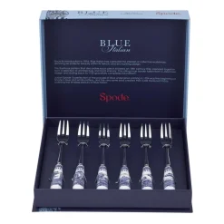 Spode Blue Italian dessert fork 6-pack, Ceramic-stainless steel BlueWhite
