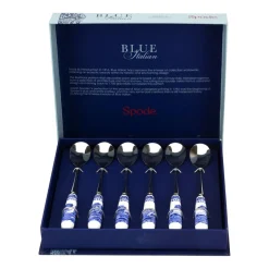 Tea & Coffee Spoons^Spode Blue Italian teaspoon 6-pack, Ceramic-stainless steel BlueWhite