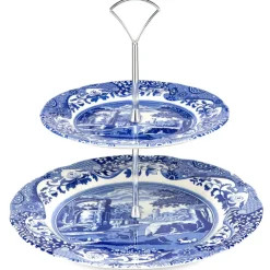Cake Stands|Serving Platters & Dishes^Spode Italian 2-tier cake stand, 2-Tier Blue