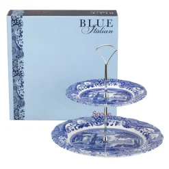 Cake Stands|Serving Platters & Dishes^Spode Italian 2-tier cake stand, 2-Tier Blue