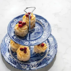 Cake Stands|Serving Platters & Dishes^Spode Italian 2-tier cake stand, 2-Tier Blue