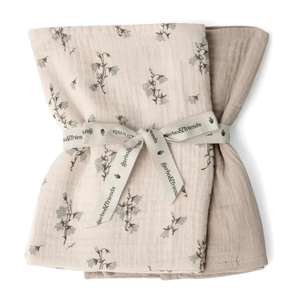 Clearance Garbo&Friends Bluebell Muslin small blanket 2 pieces, 60x60 cm Multi