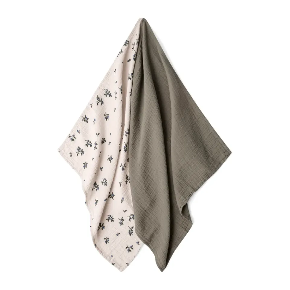 Baby Blankets|Cotton Blankets & Throws^Garbo&Friends Blueberry Muslin small blanket 2 pieces, 60x60 cm Multi