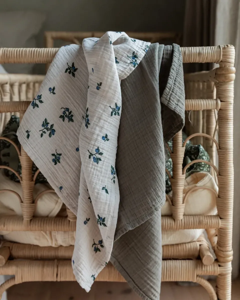 Baby Blankets|Cotton Blankets & Throws^Garbo&Friends Blueberry Muslin small blanket 2 pieces, 60x60 cm Multi