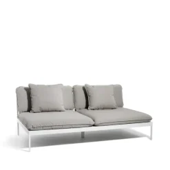 Outlet Skargaarden Bönan modular sofa, Sunbrella Sling light , 2-seat, l. aluminium frame Grey