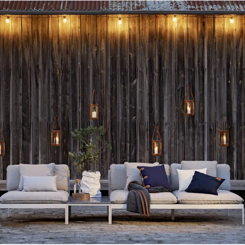 Outlet Skargaarden Bönan modular sofa, Sunbrella Sling light , 2-seat, l. aluminium frame Grey