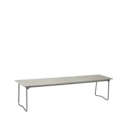 Garden Sofas & Garden Benches^Grythyttan Stålmöbler Bänk 9 bench, Oak lacquer-170 cm-hot-dip galvanized stand White