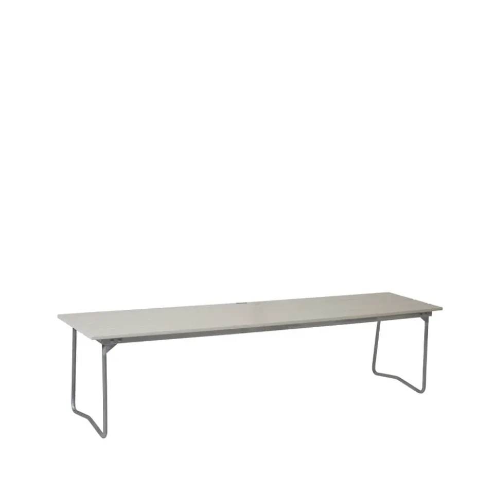 Garden Sofas & Garden Benches^Grythyttan Stålmöbler Bänk 9 bench, Oak lacquer-170 cm-hot-dip galvanized stand White