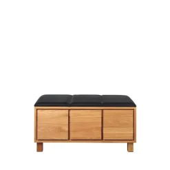 Benches^Scherlin Bänk 6, Leather . oiled oak fframee Black