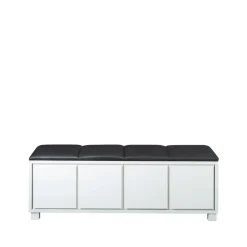 Benches^Scherlin Bänk 6, Leather . white fframee Black