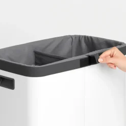 Online Brabantia Bo laundry basket high 2x45 L, White