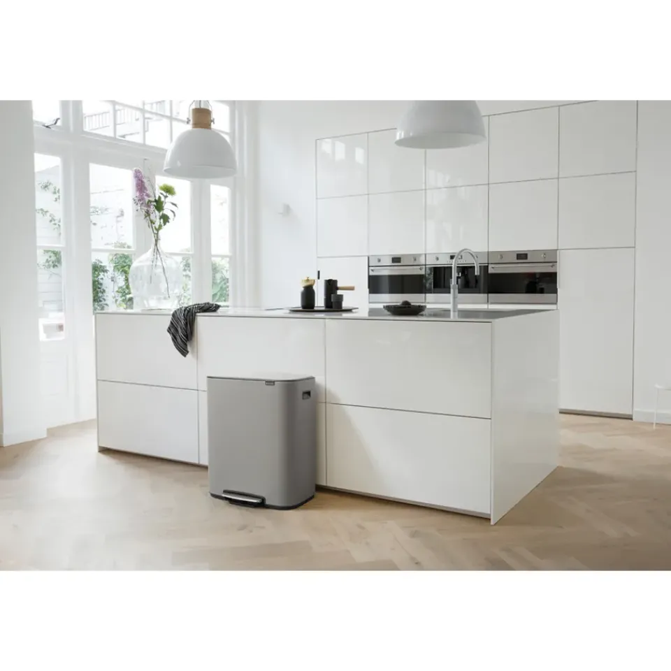 Pedal Bins|Pedal Bins^Brabantia Bo pedal bin 60 L, Mineral concrete Grey
