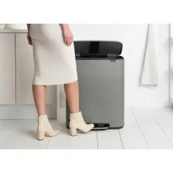 Pedal Bins|Pedal Bins^Brabantia Bo pedal bin 60 L, Mineral concrete Grey
