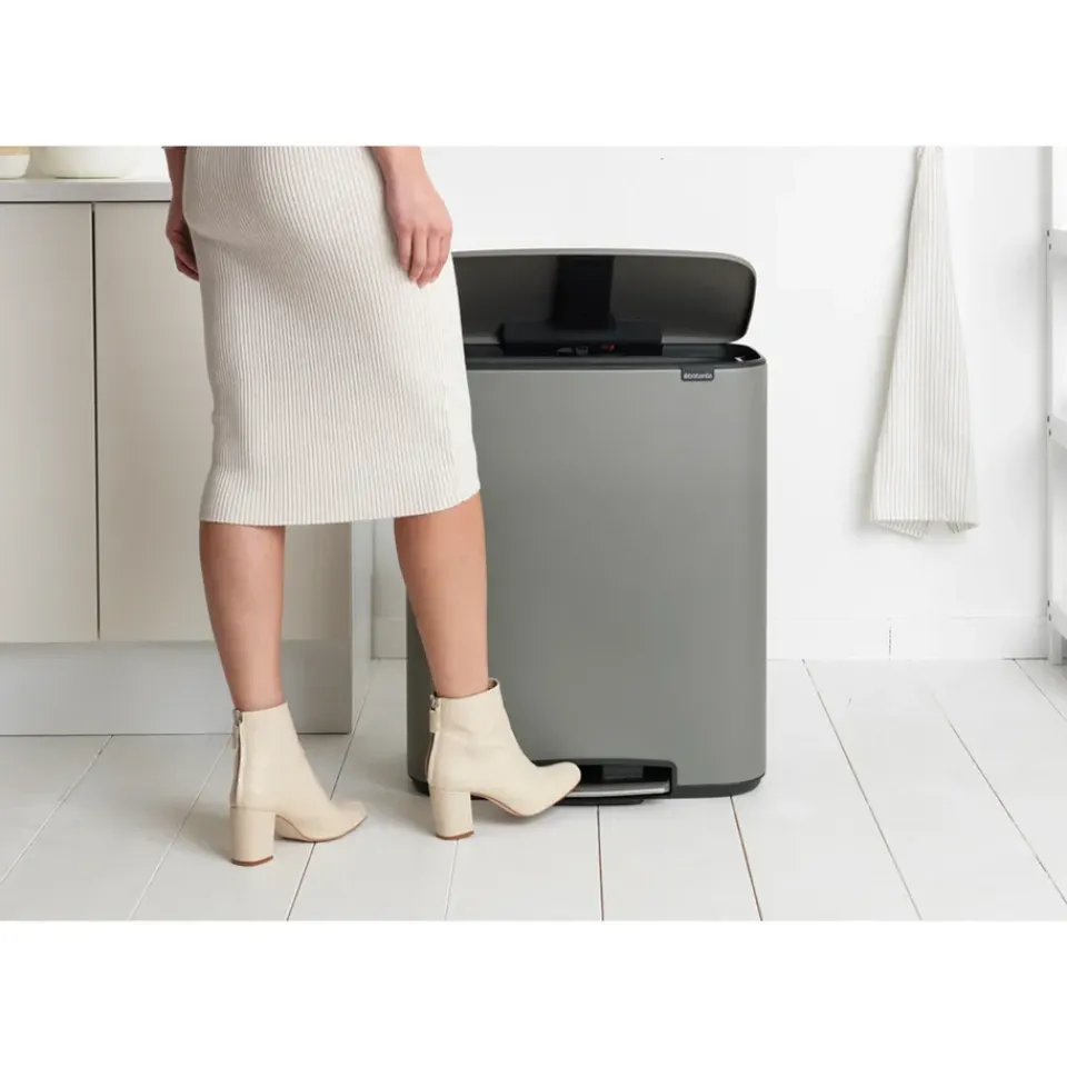 Pedal Bins|Pedal Bins^Brabantia Bo pedal bin 60 L, Mineral concrete Grey