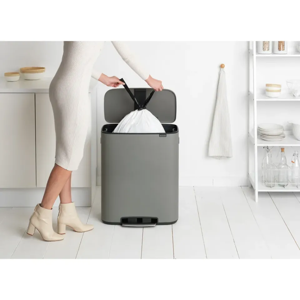 Pedal Bins|Pedal Bins^Brabantia Bo pedal bin 60 L, Mineral concrete Grey