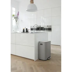 Pedal Bins|Pedal Bins^Brabantia Bo pedal bin 60 L, Mineral concrete Grey
