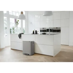 Pedal Bins|Pedal Bins^Brabantia Bo pedal bin 2x30 L, Mineral concrete Grey