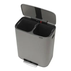Pedal Bins|Pedal Bins^Brabantia Bo pedal bin 2x30 L, Mineral concrete Grey