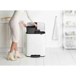 Pedal Bins|Pedal Bins^Brabantia Bo pedal bin 2x30 L, White