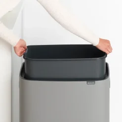 New Brabantia Bo touch bin 60 L, Mineral concrete Grey