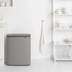 New Brabantia Bo touch bin 60 L, Mineral concrete Grey