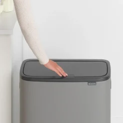 New Brabantia Bo touch bin 60 L, Mineral concrete Grey