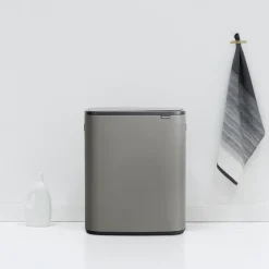 New Brabantia Bo touch bin 60 L, Mineral concrete Grey