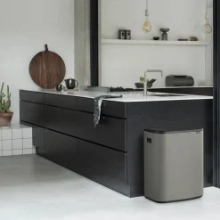 New Brabantia Bo touch bin 60 L, Mineral concrete Grey