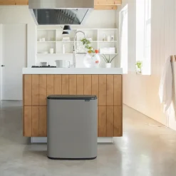 New Brabantia Bo touch bin 60 L, Mineral concrete Grey