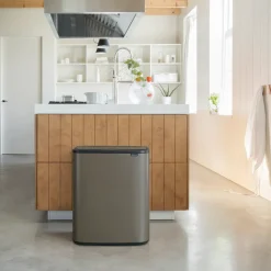 Outlet Brabantia Bo touch bin 60 L, Platinum Grey
