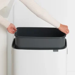 Waste Paper Baskets & Bins^Brabantia Bo touch bin 60 L, White