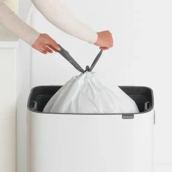 Waste Paper Baskets & Bins^Brabantia Bo touch bin 60 L, White