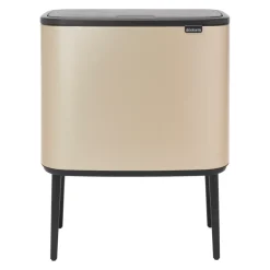 Clearance Brabantia Bo touch bin 11+23 litre, Metallic Gold BeigeBlack