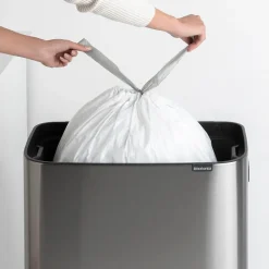 New Brabantia Bo touch bin high 60 L, Matte brushed steel Silver-coloured