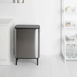 New Brabantia Bo touch bin high 60 L, Matte brushed steel Silver-coloured