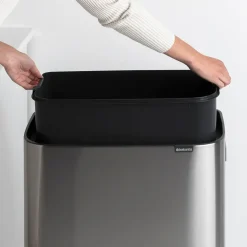 New Brabantia Bo touch bin high 60 L, Matte brushed steel Silver-coloured