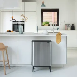 New Brabantia Bo touch bin high 60 L, Matte brushed steel Silver-coloured