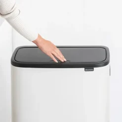 Waste Paper Baskets & Bins^Brabantia Bo touch bin high 60 L, White