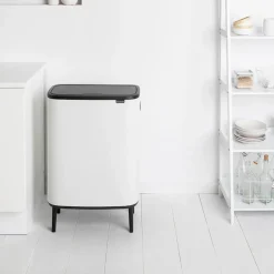 Waste Paper Baskets & Bins^Brabantia Bo touch bin high 60 L, White