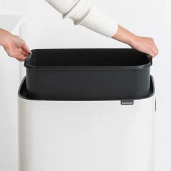 Waste Paper Baskets & Bins^Brabantia Bo touch bin high 60 L, White