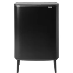 Waste Paper Baskets & Bins^Brabantia Bo touch bin high 2x30 L, matte Black