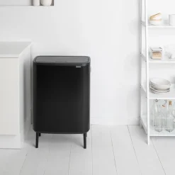 Waste Paper Baskets & Bins^Brabantia Bo touch bin high 2x30 L, matte Black