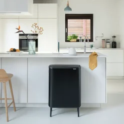 Waste Paper Baskets & Bins^Brabantia Bo touch bin high 2x30 L, matte Black