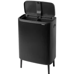 Waste Paper Baskets & Bins^Brabantia Bo touch bin high 2x30 L, matte Black