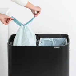 Waste Paper Baskets & Bins^Brabantia Bo touch bin high 2x30 L, matte Black