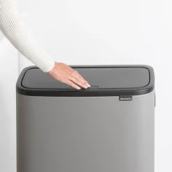 Sale Brabantia Bo touch bin high 2x30 L, Mineral concrete Grey