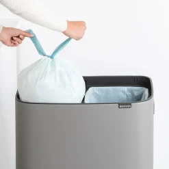 Sale Brabantia Bo touch bin high 2x30 L, Mineral concrete Grey