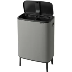 Sale Brabantia Bo touch bin high 2x30 L, Mineral concrete Grey